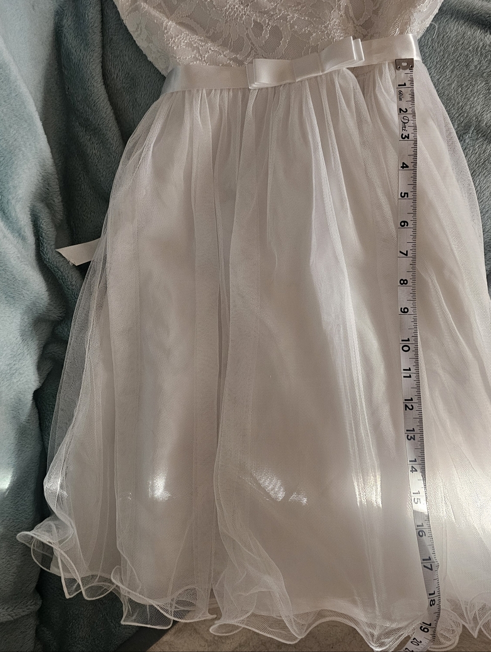 Rare Editions White Lace & Tulle Girls Formal Dress - Picture 10 of 14
